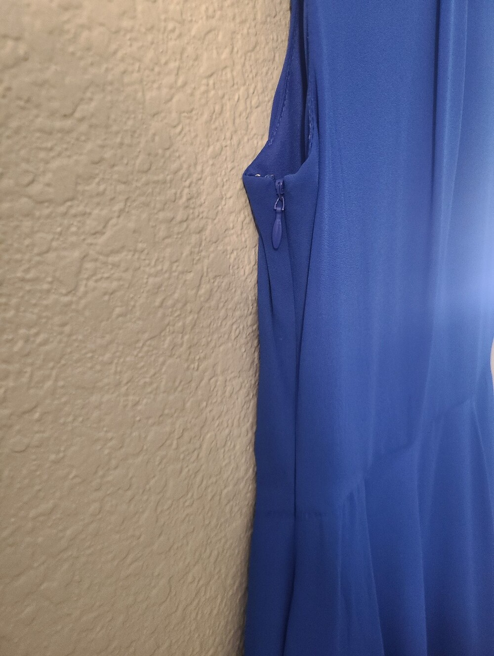 Express Sleeveless Royal Blue Fit-and-Flare Dress Keyhole Womens Size 0 - Picture 7 of 8